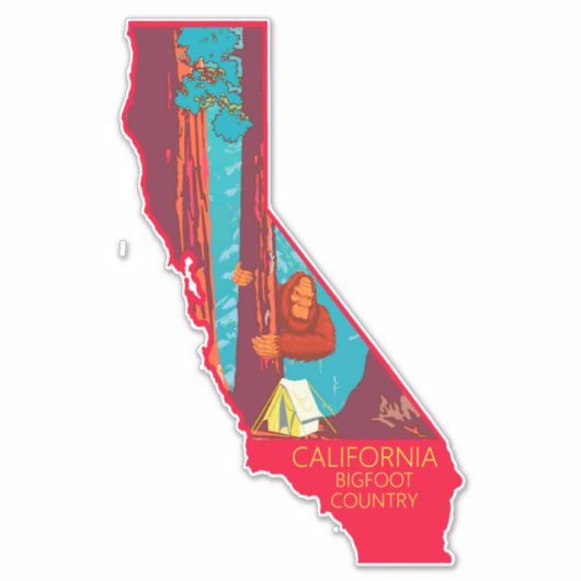 Nationaal park Bigfoot Hiding Sequoia 1938 Sticker (Voorkant)