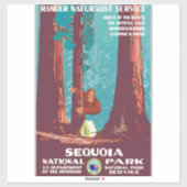 Nationaal Park  Bigfoot Hiding Sequoia 1938 Sticker (Vel)
