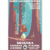 Nationaal Park  Bigfoot Hiding Sequoia 1938 Sticker (Voorkant)