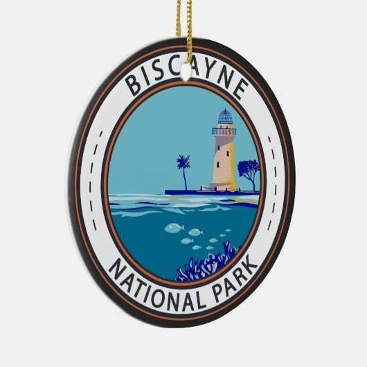 Nationaal park Biscayne Boca Chita Key Badge Keramisch Ornament (Rechts)