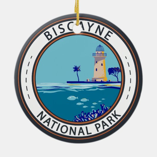 Nationaal park Biscayne Boca Chita Key Badge Keramisch Ornament (Achterkant)