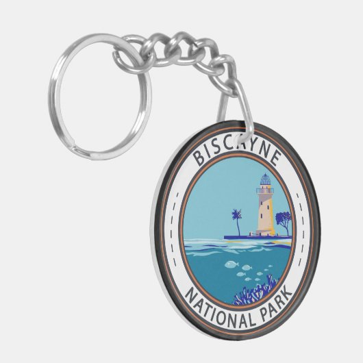 Nationaal park Biscayne Boca Chita Key Badge Sleutelhanger (Voorkant Links)
