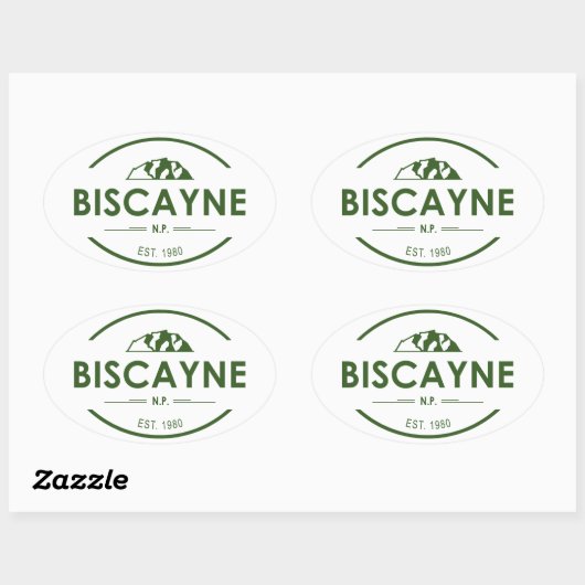 Nationaal Park Biscayne Ovale Sticker (Vel)