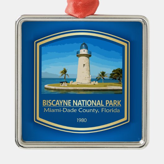 Nationaal Park Biscayne (PF) Metalen Ornament (Voorkant)