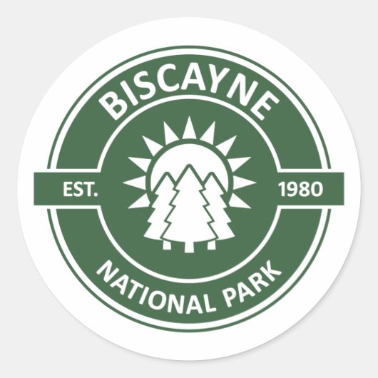 Nationaal Park Biscayne Ronde Sticker (Voorkant)