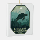 Nationaal park Biscayne Turtle Retro Emblem Keramisch Ornament (Rechts)