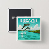 Nationaal Park Biscayne Vierkante Button 5,1 Cm (Voorkant /achterkant)