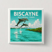 Nationaal Park Biscayne Vierkante Button 5,1 Cm (Voorkant)