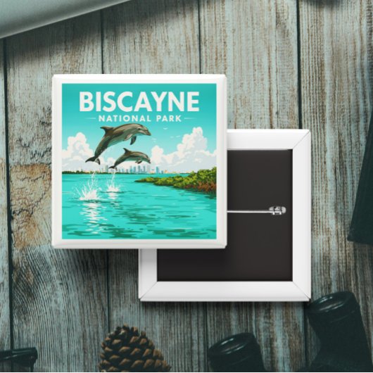 Nationaal Park Biscayne Vierkante Button 5,1 Cm