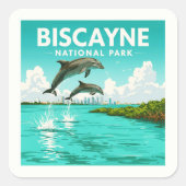 Nationaal Park Biscayne Vierkante Sticker (Voorkant)