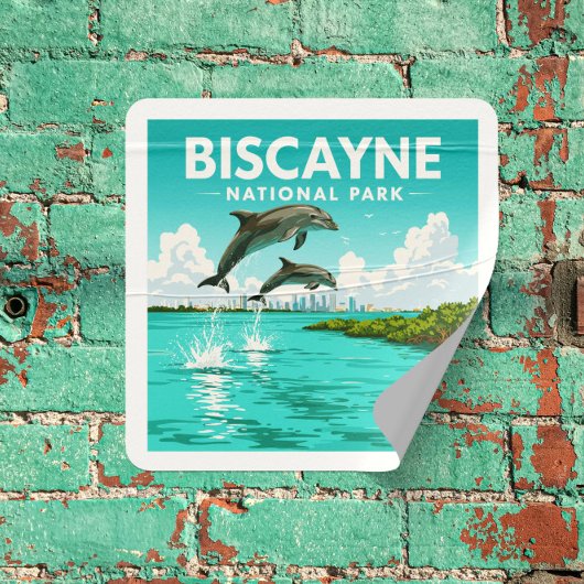 Nationaal Park Biscayne Vierkante Sticker