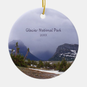 Nationaal Park Blauwe wolken en Alpenbomen Keramisch Ornament