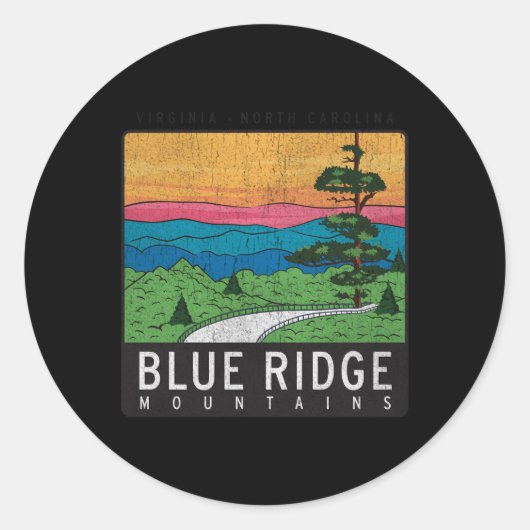 Nationaal park Blue Ridge Mountains Ronde Sticker (Voorkant)