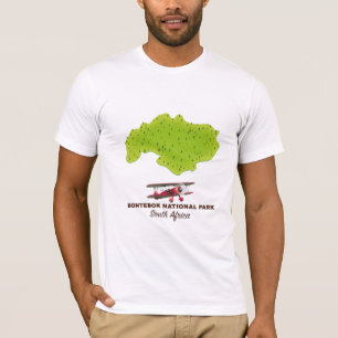 Nationaal park Bontebok - kaart Zuid-Afrika T-shirt