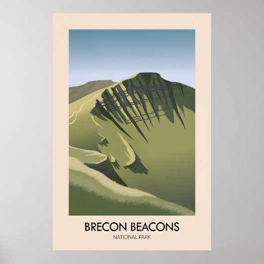 Nationaal park Brecon Beacons Moderne Reisposter Poster (Voorkant)
