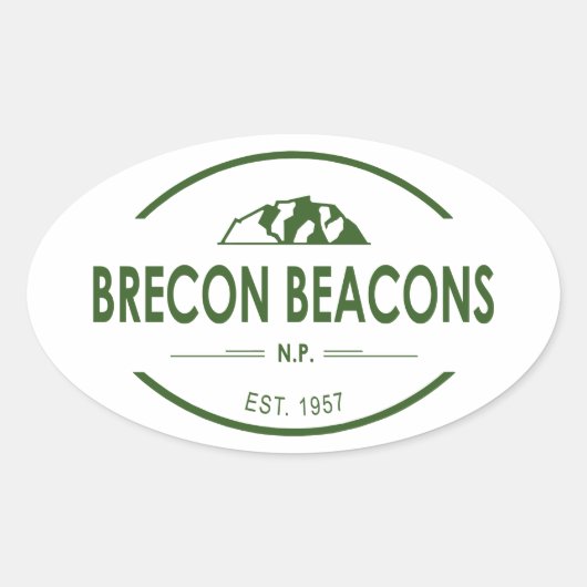 Nationaal park Brecon Beacons Ovale Sticker (Voorkant)