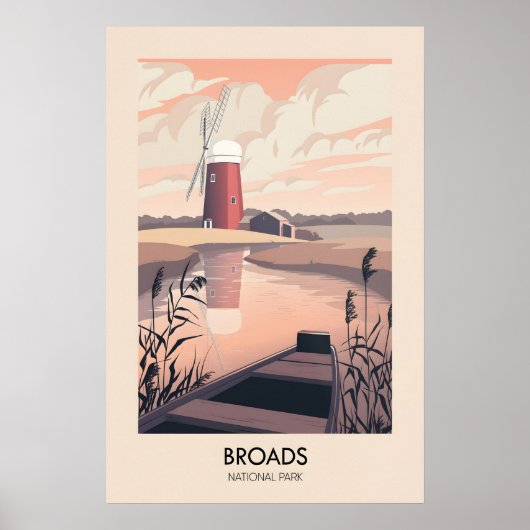 Nationaal park Broads Moderne Reisposter Poster (Voorkant)