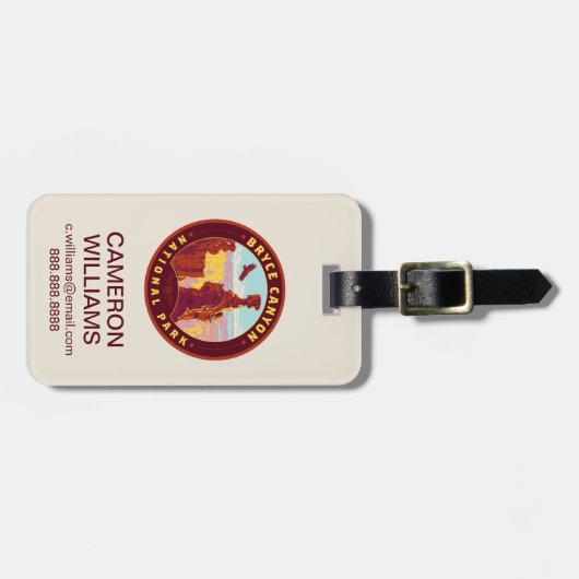 Nationaal Park Bryce Canyon Bagagelabel (Voorkant horizontaal)