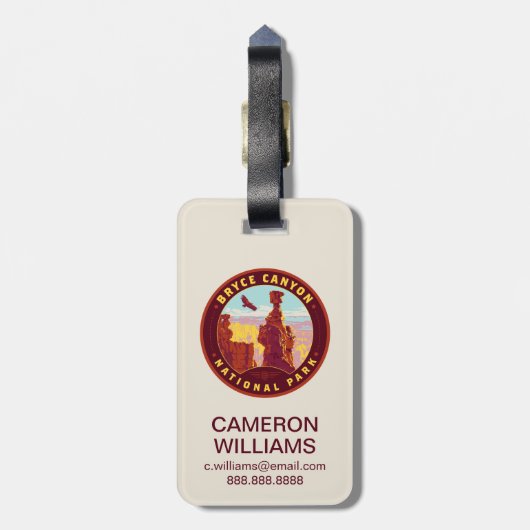 Nationaal Park Bryce Canyon Bagagelabel (Achterkant verticaal)
