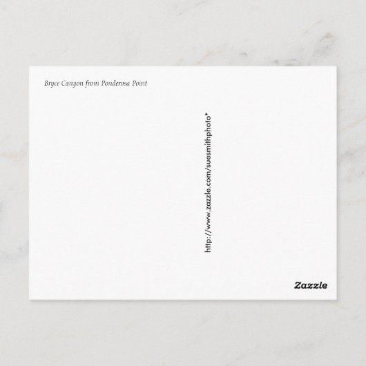Nationaal Park Bryce Canyon Briefkaart (Achterkant)