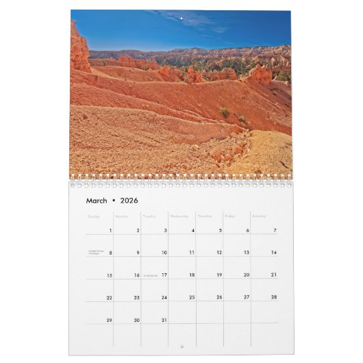 Nationaal Park Bryce Canyon Kalender (Mar 2026)