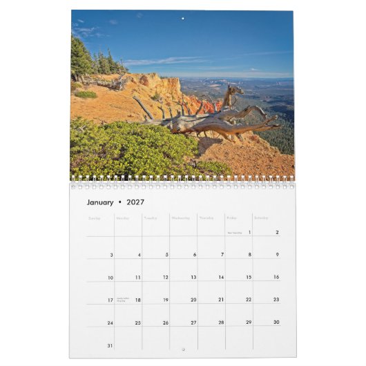Nationaal Park Bryce Canyon Kalender (Jan 2027)