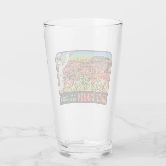 Nationaal park Bryce Canyon - Pint Glass Glas (Achterkant)