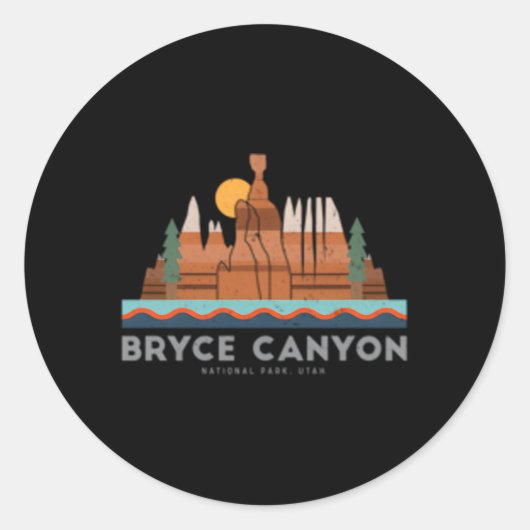 Nationaal Park Bryce Canyon Ronde Sticker (Voorkant)