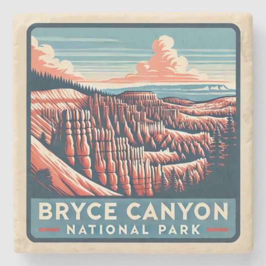 Nationaal Park Bryce Canyon Stenen Onderzetter (Voorkant)