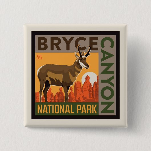 Nationaal park Bryce Canyon Utah | Vierkante Button 5,1 Cm (Voorkant)