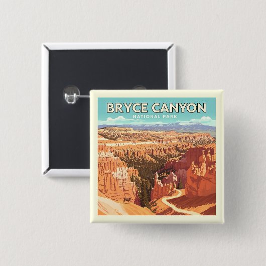 Nationaal Park Bryce Canyon Vierkante Button 5,1 Cm (Voorkant /achterkant)