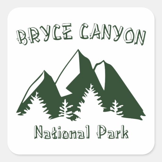 Nationaal Park Bryce Canyon Vierkante Sticker (Voorkant)