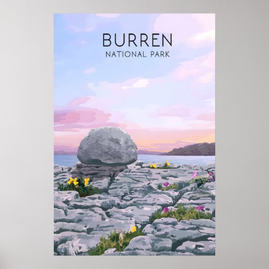 Nationaal Park Burren Ierland Reisposter Poster (Voorkant)