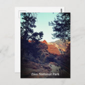 Nationaal park Canyon Trail Zion, Utah Briefkaart (Voorkant / Achterkant)