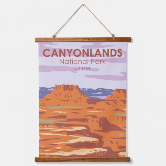 Nationaal Park Canyonlands in de Sky Retro Hangend Wandkleed (Voorkant)