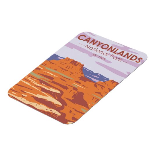 Nationaal Park Canyonlands in de Sky Retro Magneet (Linkerzijde)