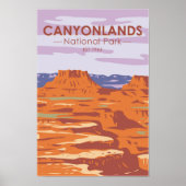 Nationaal Park Canyonlands in de Sky Retro Poster (Voorkant)