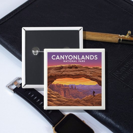 Nationaal Park  Canyonlands Vierkante Button 5,1 Cm