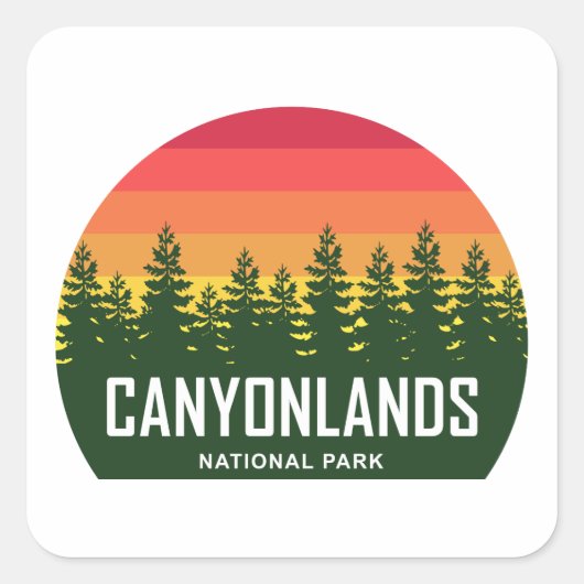 Nationaal park Canyonlands Vierkante Sticker (Voorkant)