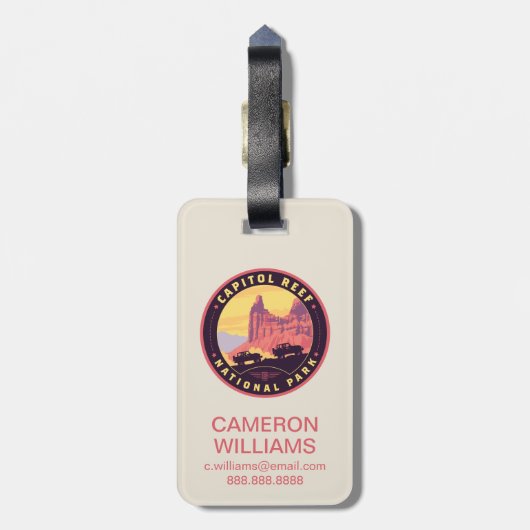 Nationaal park Capitol Reef Bagagelabel (Achterkant verticaal)