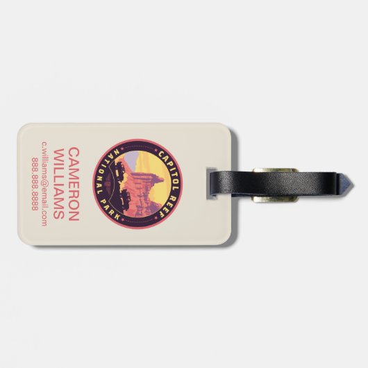 Nationaal park Capitol Reef Bagagelabel (Achterkant horizontaal)