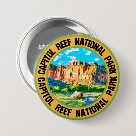 Nationaal park Capitol Reef Ronde Button 7,6 Cm (Voorkant /achterkant)