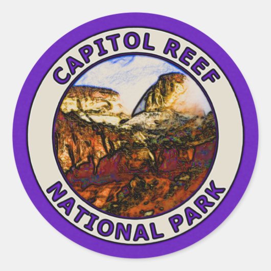 Nationaal park Capitol Reef Ronde Sticker (Voorkant)