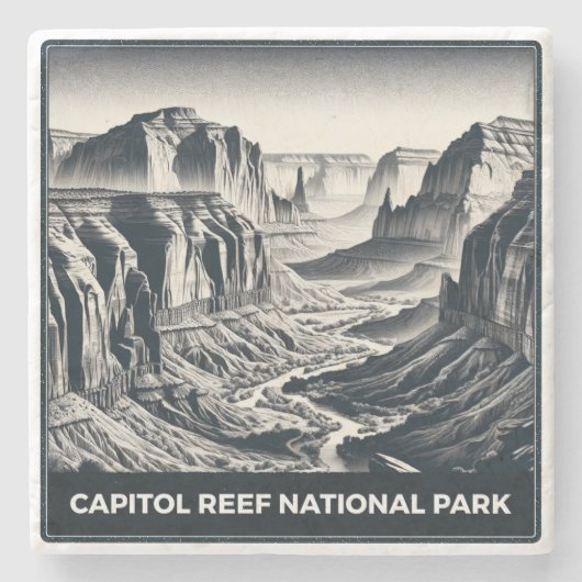 Nationaal park Capitol Reef Stenen Onderzetter (Voorkant)