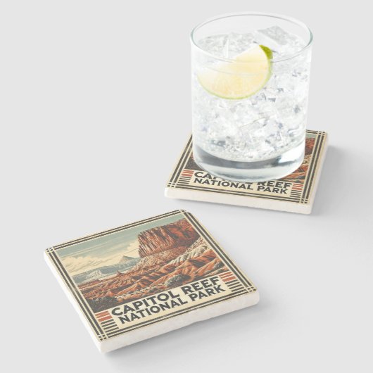 Nationaal park Capitol Reef Stenen Onderzetter (Zijkant)