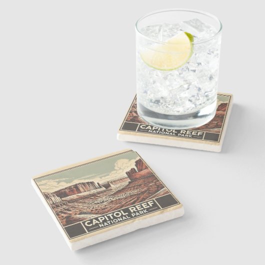 Nationaal park Capitol Reef Stenen Onderzetter (Zijkant)