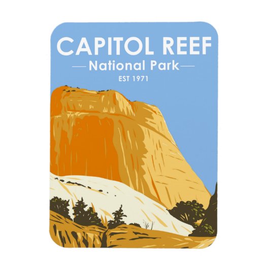 Nationaal park Capitol reef Utah Golden Throne Magneet (Verticaal)