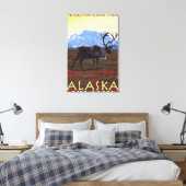 Nationaal Park Cariou Scene - Denali, Alaska Canvas Afdruk (Insitu (Slaapkamer))