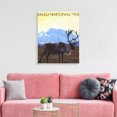 Nationaal Park Cariou Scene - Denali, Alaska Canvas Afdruk (Insitu (Woonkamer))