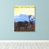 Nationaal Park Cariou Scene - Denali, Alaska Canvas Afdruk (Insitu (Houten vloer))